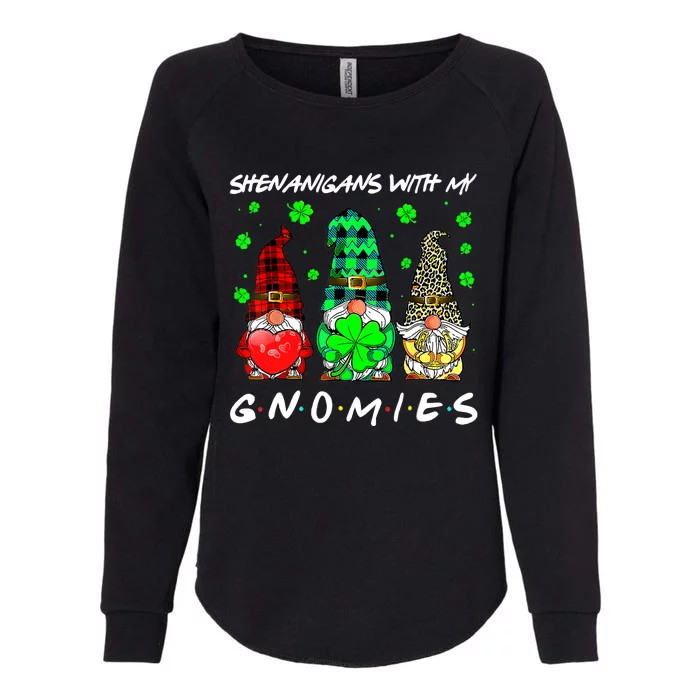 Shenanigans With My Gnomies Shamrock St Patrick's Day Gnome Womens California Wash Sweatshirt