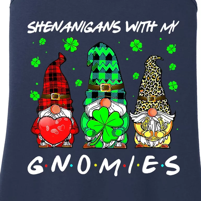 Shenanigans With My Gnomies Shamrock St Patrick's Day Gnome Ladies Essential Tank