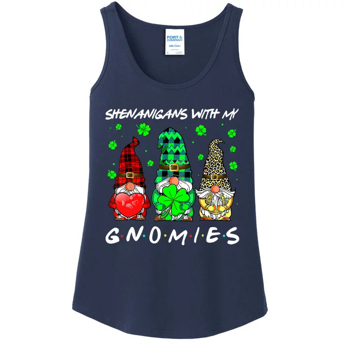 Shenanigans With My Gnomies Shamrock St Patrick's Day Gnome Ladies Essential Tank