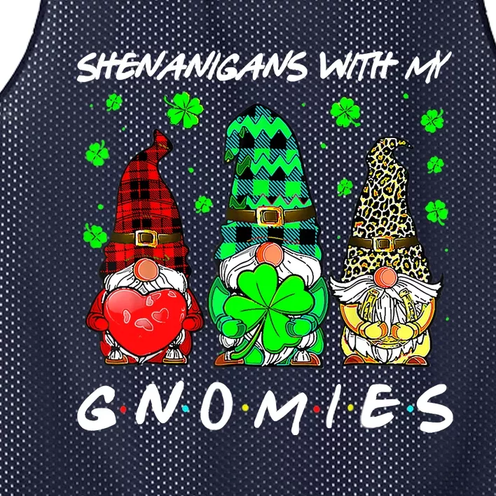 Shenanigans With My Gnomies Shamrock St Patrick's Day Gnome Mesh Reversible Basketball Jersey Tank