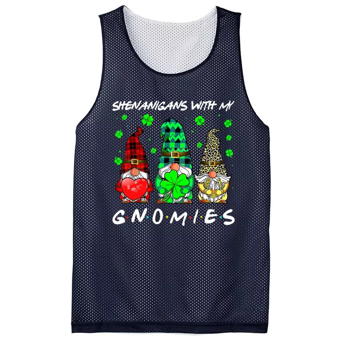 Shenanigans With My Gnomies Shamrock St Patrick's Day Gnome Mesh Reversible Basketball Jersey Tank