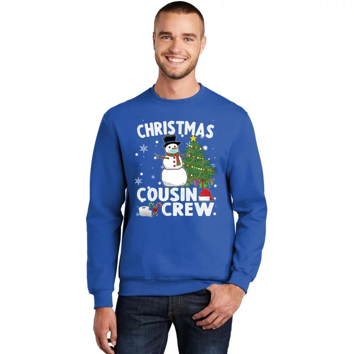 Snow Wearing Mask Christmas Cousin Crew Gift Tall Sweatshirt