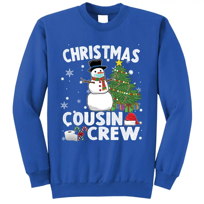 Snow Wearing Mask Christmas Cousin Crew Gift Tall Sweatshirt