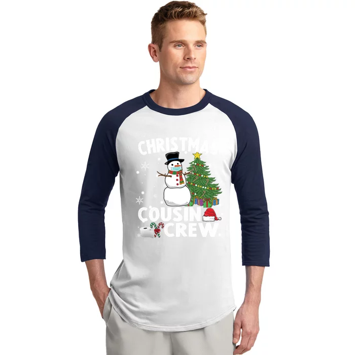 Snow Wearing Mask Christmas Cousin Crew Gift Baseball Sleeve Shirt