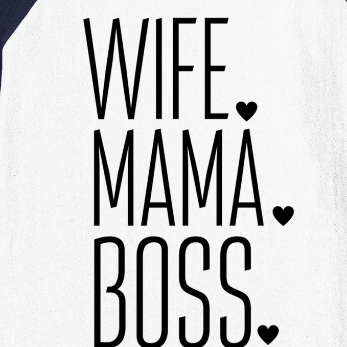 Strong Wife Mama Boss Mom Gift Baseball Sleeve Shirt