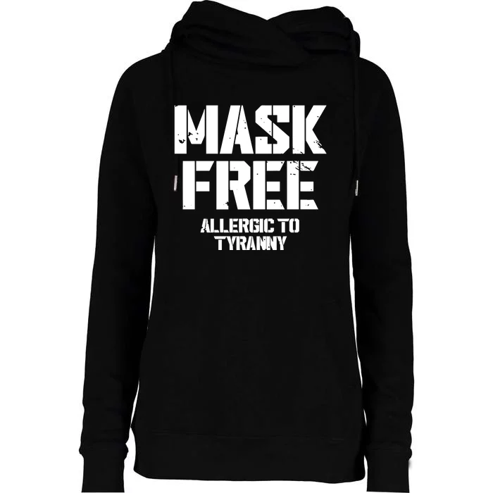 Steve Wearing Mask Free Allergic To Tyranny Womens Funnel Neck Pullover Hood