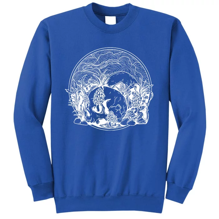 Skull With Morel Mushrooms Hunting Mycology Tall Sweatshirt