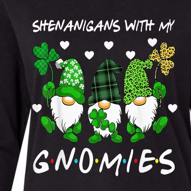 Shenanigans With My Gnomies St Patrick's Day Gnome Shamrock Womens Cotton Relaxed Long Sleeve T-Shirt