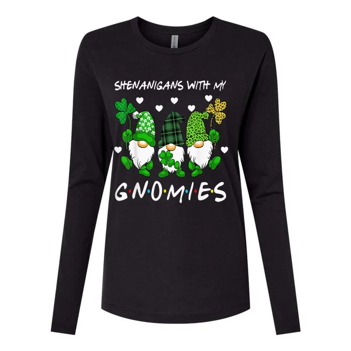 Shenanigans With My Gnomies St Patrick's Day Gnome Shamrock Womens Cotton Relaxed Long Sleeve T-Shirt