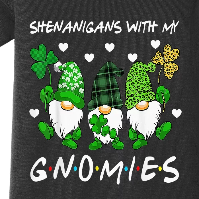 Shenanigans With My Gnomies St Patrick's Day Gnome Shamrock Baby Bodysuit