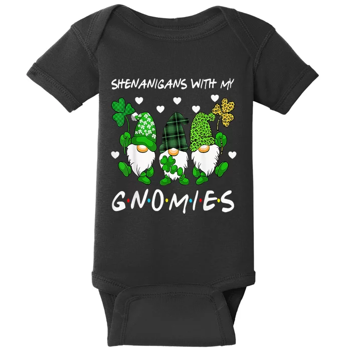 Shenanigans With My Gnomies St Patrick's Day Gnome Shamrock Baby Bodysuit