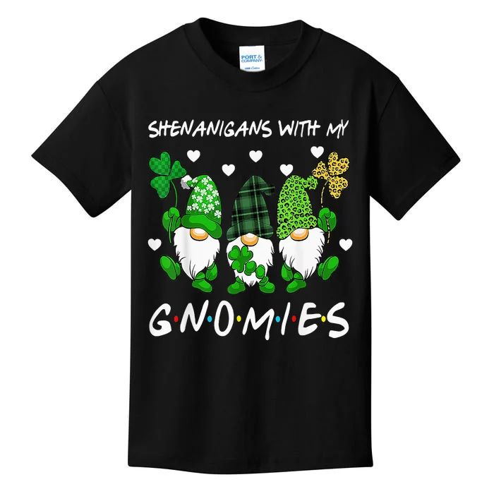 Shenanigans With My Gnomies St Patrick's Day Gnome Shamrock Kids T-Shirt