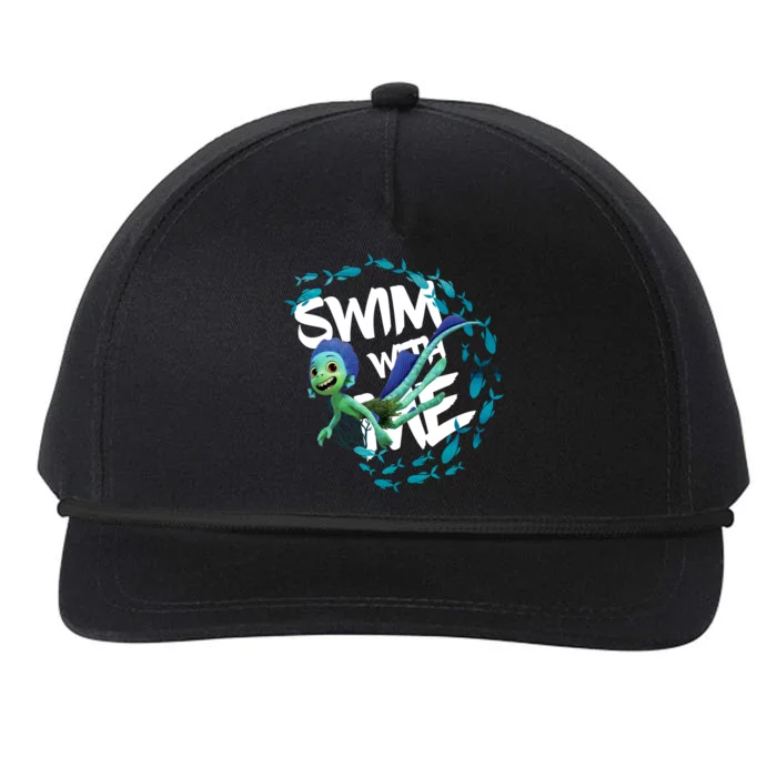 Swim With Me Cute Cartoon Mermaid Snapback Five-Panel Rope Hat