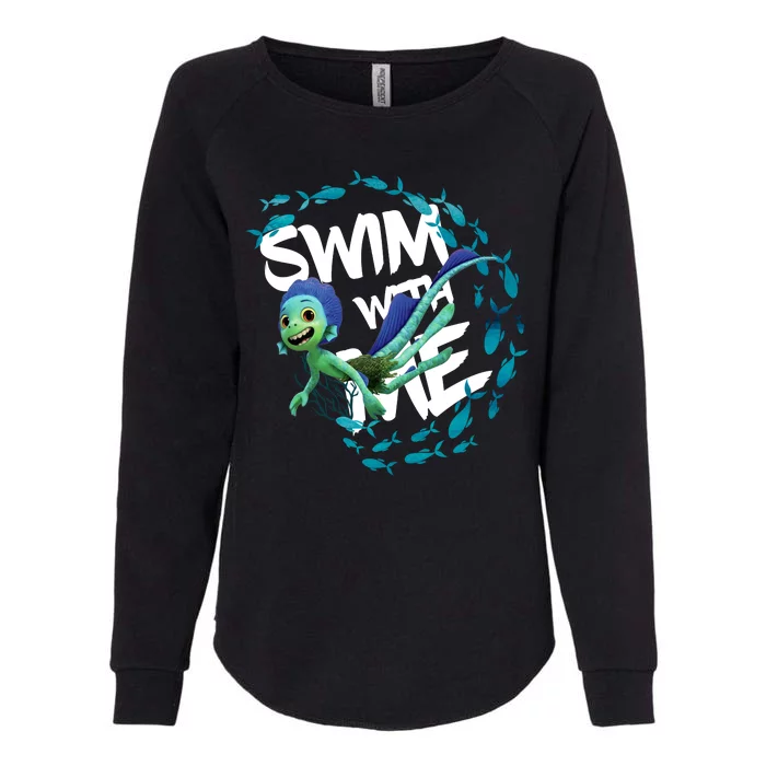 Swim With Me Cute Cartoon Mermaid Womens California Wash Sweatshirt