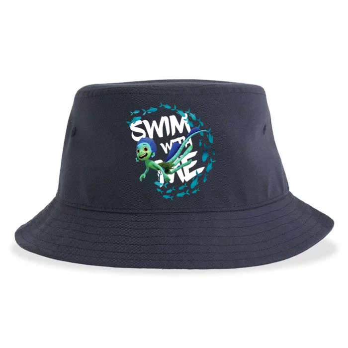 Swim With Me Cute Cartoon Mermaid Sustainable Bucket Hat