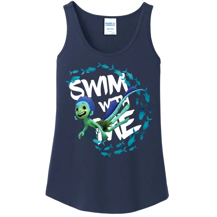 Swim With Me Cute Cartoon Mermaid Ladies Essential Tank