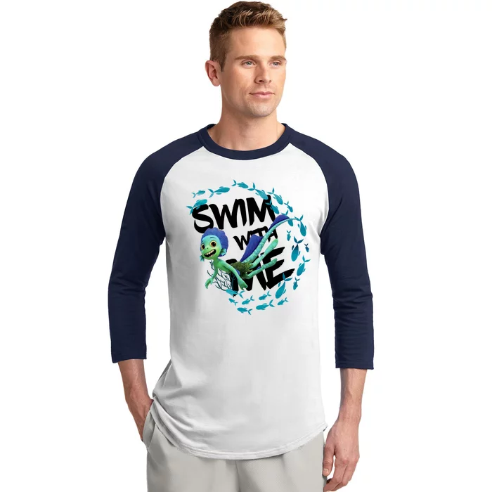 Swim With Me Cute Cartoon Mermaid Baseball Sleeve Shirt