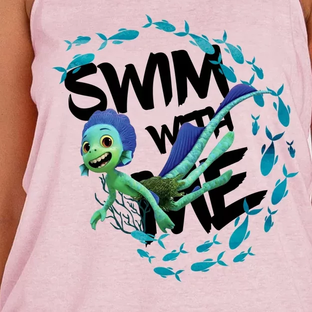 Swim With Me Cute Cartoon Mermaid Women's Knotted Racerback Tank