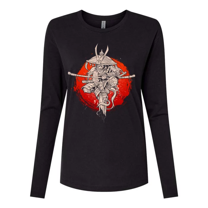 Samurai Warrior Monkey King Womens Cotton Relaxed Long Sleeve T-Shirt