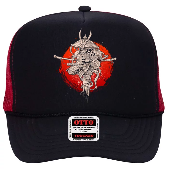 Samurai Warrior Monkey King High Crown Mesh Trucker Hat