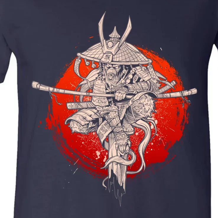 Samurai Warrior Monkey King V-Neck T-Shirt