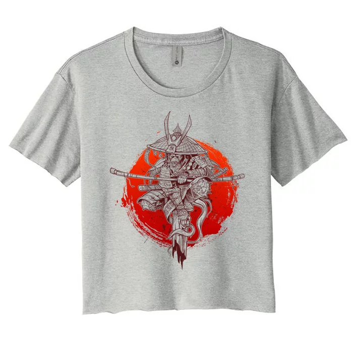 Samurai Warrior Monkey King Women's Crop Top Tee