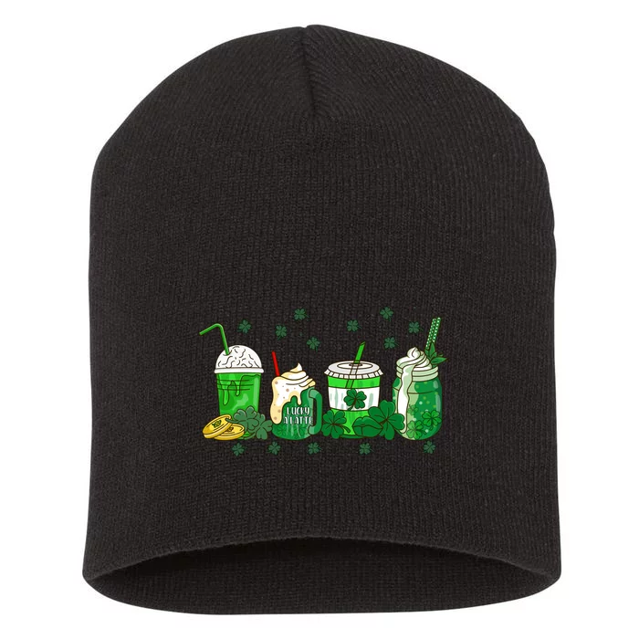 Shenanigans With My Gnomies St Patrick's Day Gnome Shamrock Short Acrylic Beanie