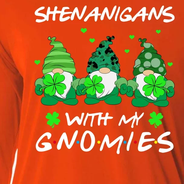 Shenanigans With My Gnomies Shamrock St Patricks Day Cooling Performance Long Sleeve Crew