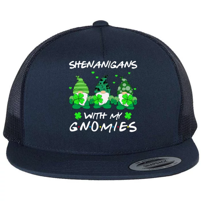 Shenanigans With My Gnomies Shamrock St Patricks Day Flat Bill Trucker Hat