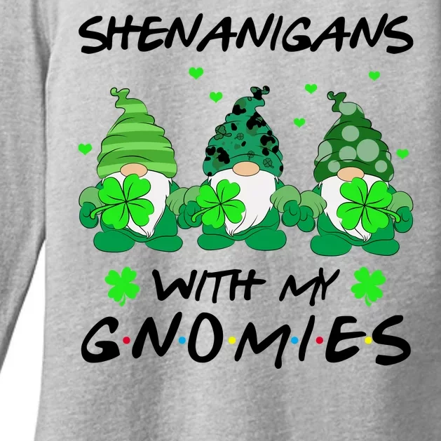 Shenanigans With My Gnomies Shamrock St Patricks Day Womens CVC Long Sleeve Shirt