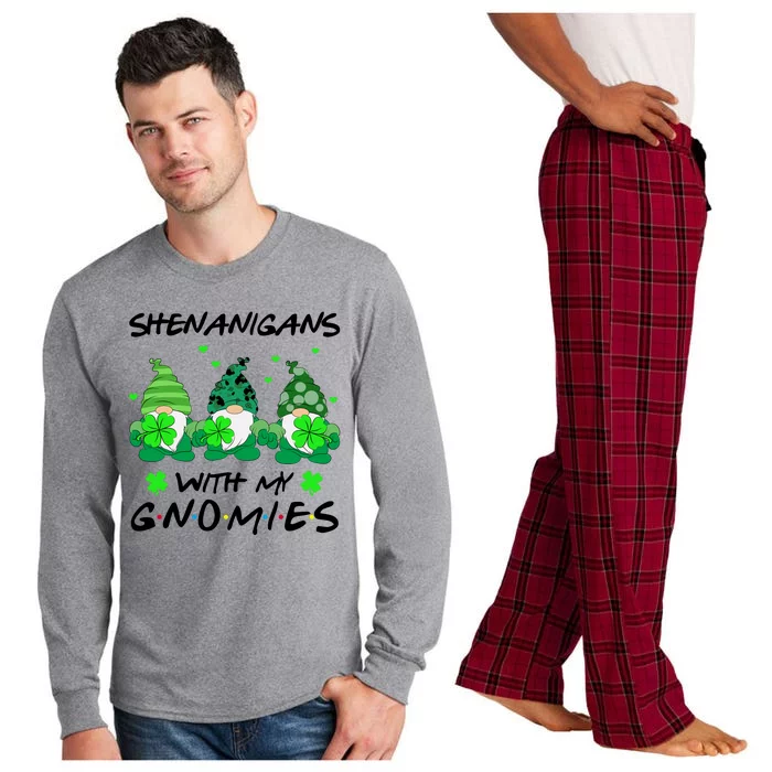 Shenanigans With My Gnomies Shamrock St Patricks Day Long Sleeve Pajama Set