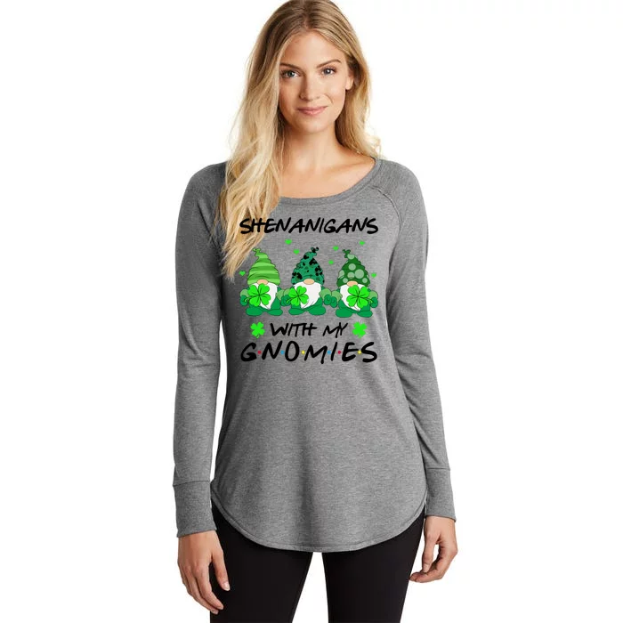 Shenanigans With My Gnomies Shamrock St Patricks Day Women's Perfect Tri Tunic Long Sleeve Shirt