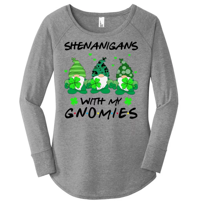 Shenanigans With My Gnomies Shamrock St Patricks Day Women's Perfect Tri Tunic Long Sleeve Shirt