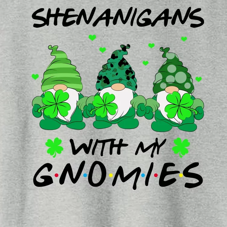 Shenanigans With My Gnomies Shamrock St Patricks Day Women's Crop Top Tee