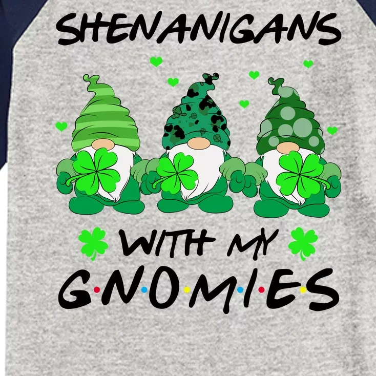 Shenanigans With My Gnomies Shamrock St Patricks Day Kids Colorblock Raglan Jersey