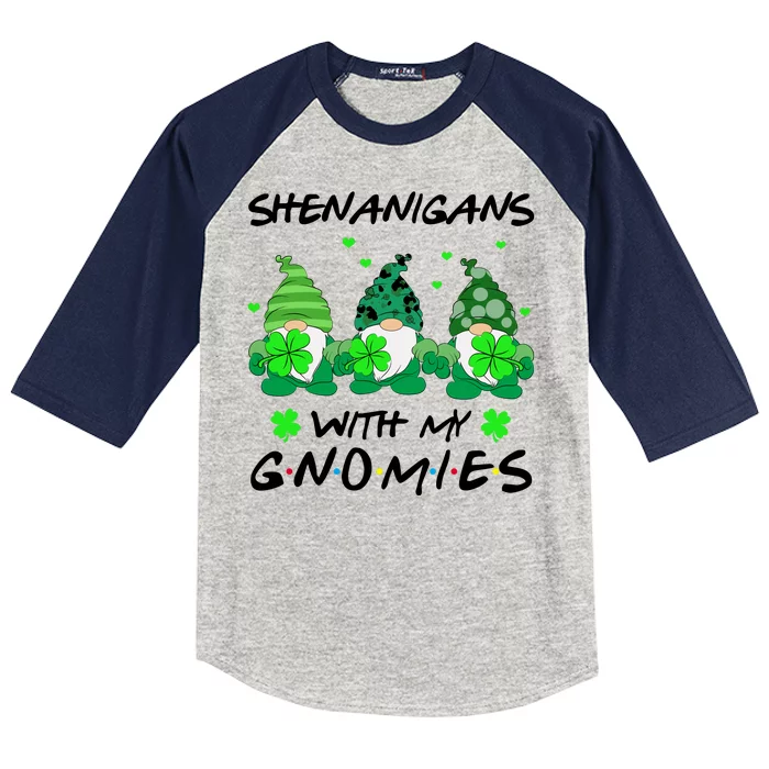 Shenanigans With My Gnomies Shamrock St Patricks Day Kids Colorblock Raglan Jersey