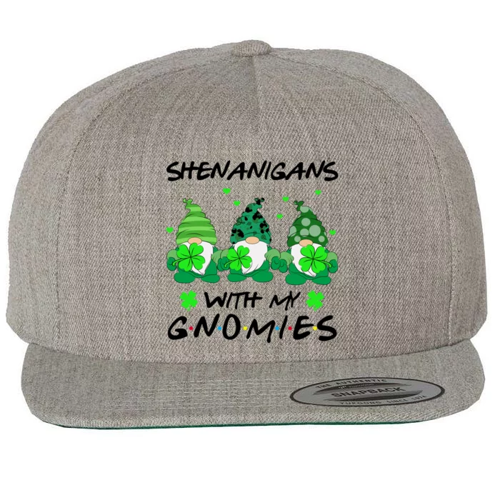 Shenanigans With My Gnomies Shamrock St Patricks Day Wool Snapback Cap