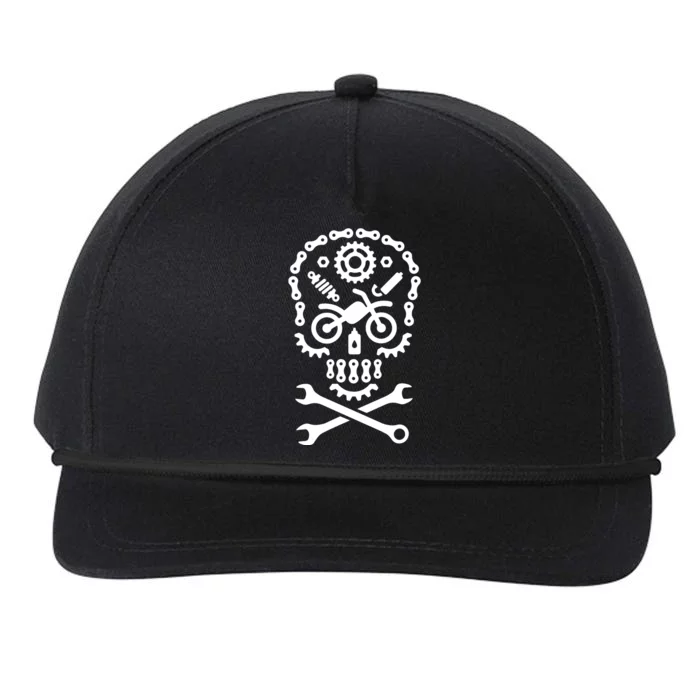 Skull Wrench Mechanic Tools Garage Car Mechanic Snapback Five-Panel Rope Hat