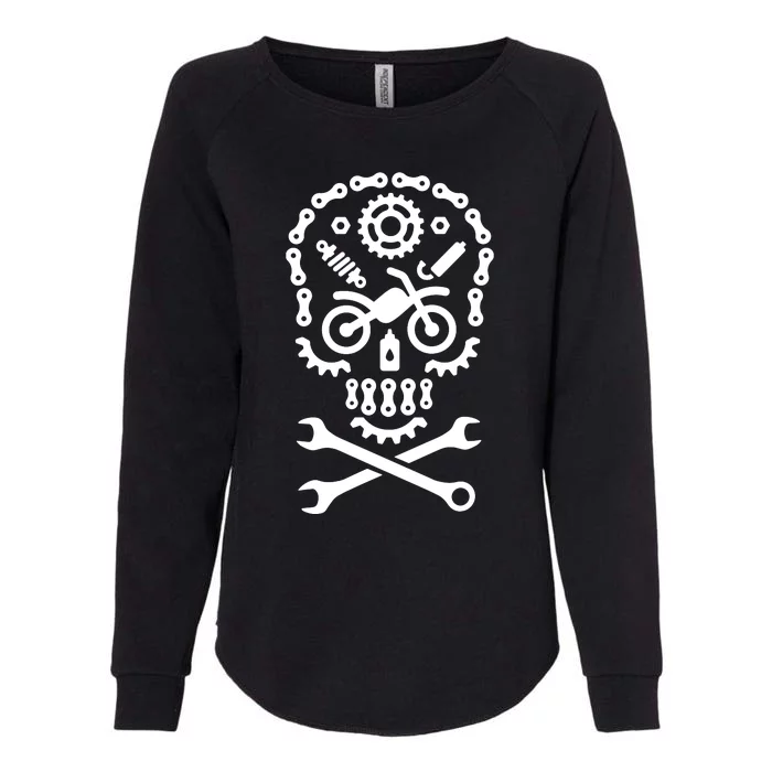 Skull Wrench Mechanic Tools Garage Car Mechanic Womens California Wash Sweatshirt