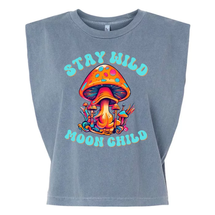 Stay Wild Moon Child Colorful TieDye Psychedelic Pop Culture LSD Magic Mushrooms Garment-Dyed Women's Muscle Tee