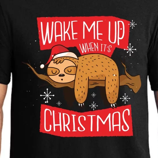 Sloth Wake Me Up When Its Christmas Cute Gift Pajama Set