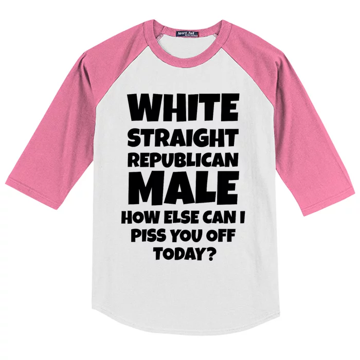 Straight White Male How Can I Piss You Off Today Kids Colorblock Raglan Jersey