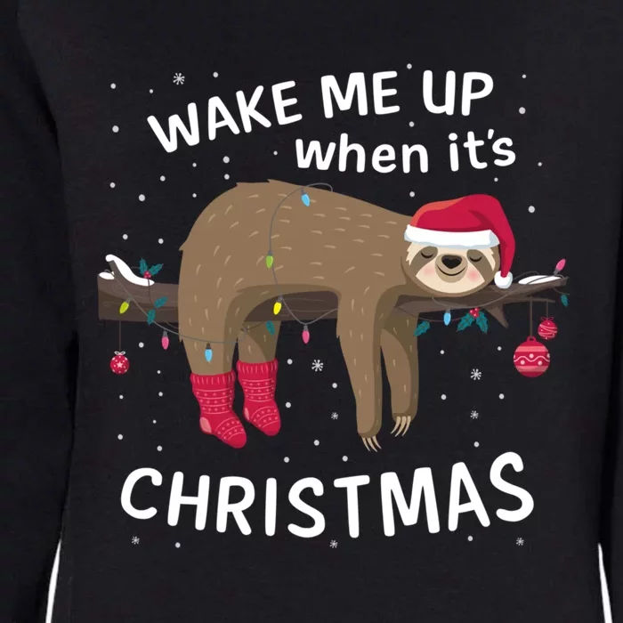 Sloth Wake Me Up When It´S Christmas Present Gift Womens California Wash Sweatshirt