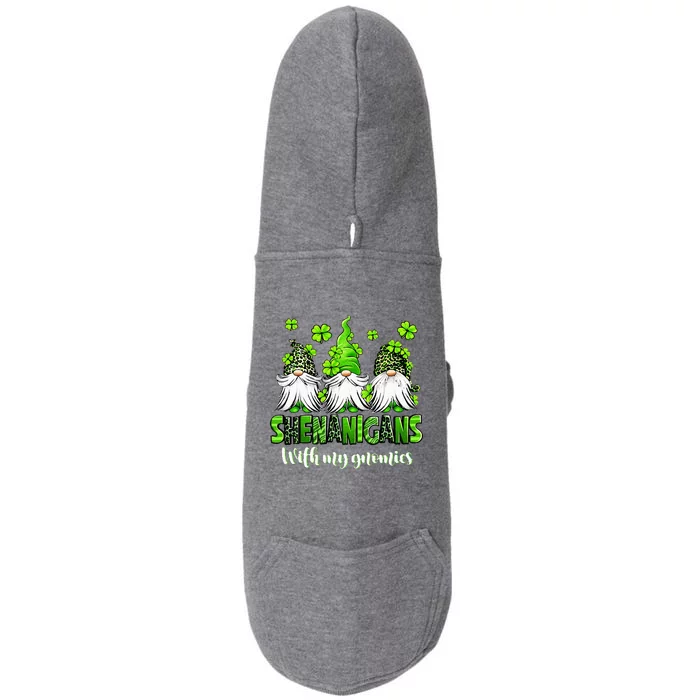 Shenanigans With My Gnomies St Patrick's Day Gnome Shamrock Doggie 3-End Fleece Hoodie