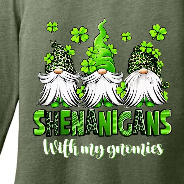 Shenanigans With My Gnomies St Patrick's Day Gnome Shamrock Womens CVC Long Sleeve Shirt