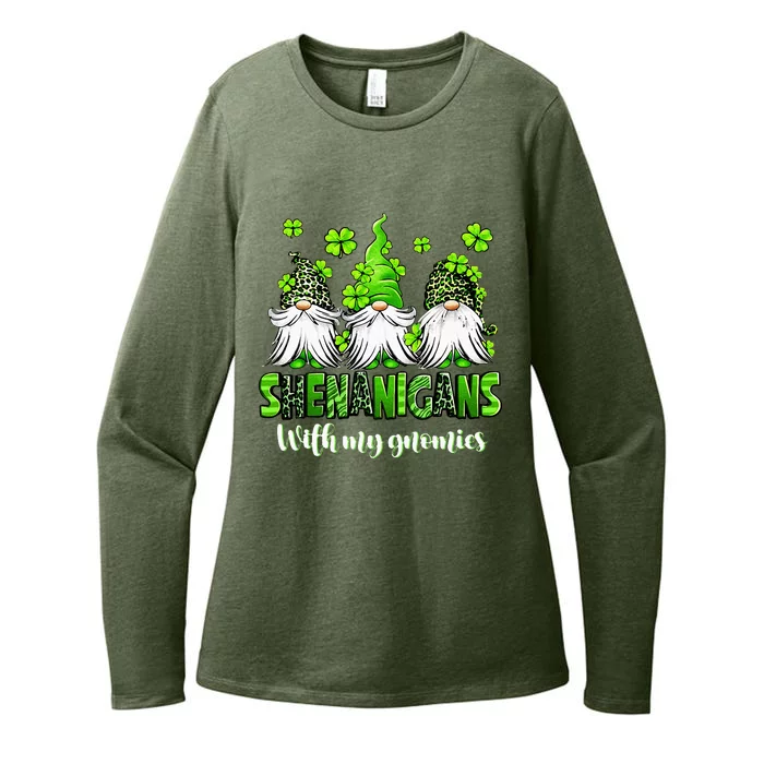 Shenanigans With My Gnomies St Patrick's Day Gnome Shamrock Womens CVC Long Sleeve Shirt