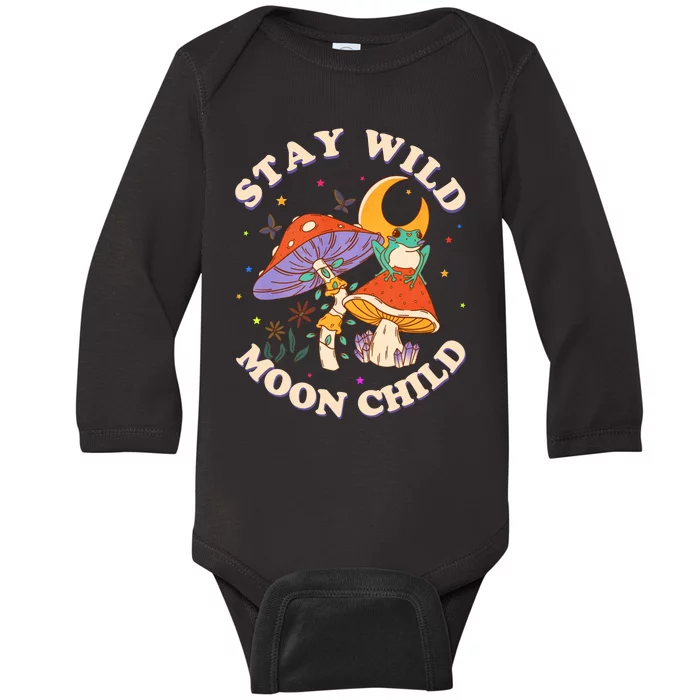 Stay Wild Moon Child Hippie Mushroom Nature Peace Baby Long Sleeve Bodysuit