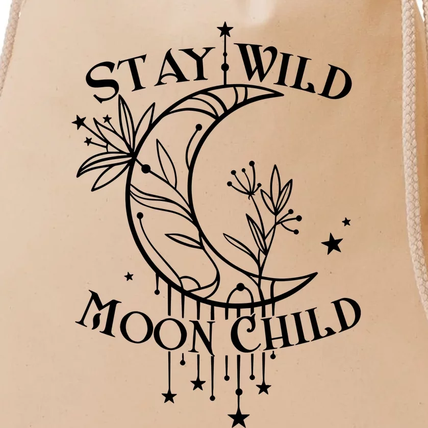 Stay Wild Moon Child Drawstring Bag