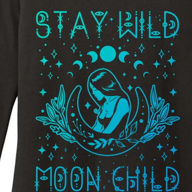 Stay Wild Moon Celestial Wiccan Witchy Boho Vibes Gift Womens CVC Long Sleeve Shirt