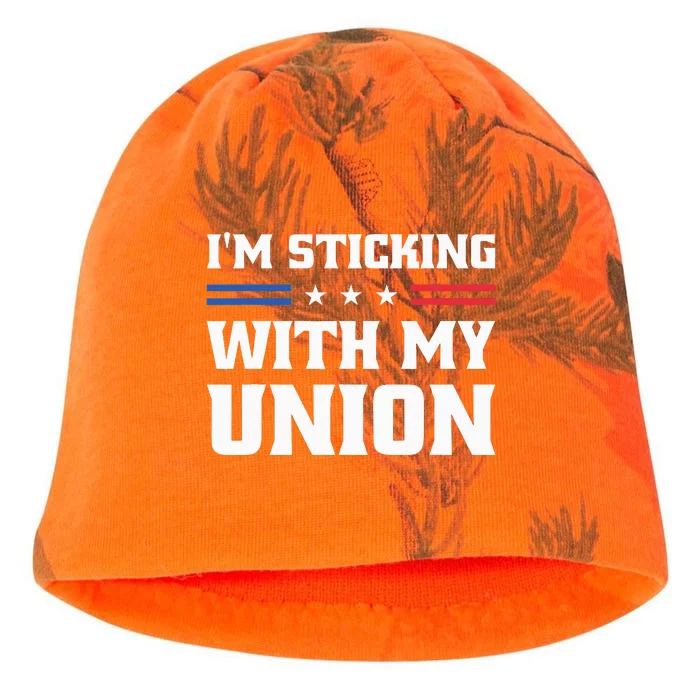 Sticking With My Union Strong For Pro Labor Union Workers Kati - Camo Knit Beanie